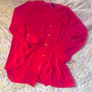 Sheer coral blouse from The Limited